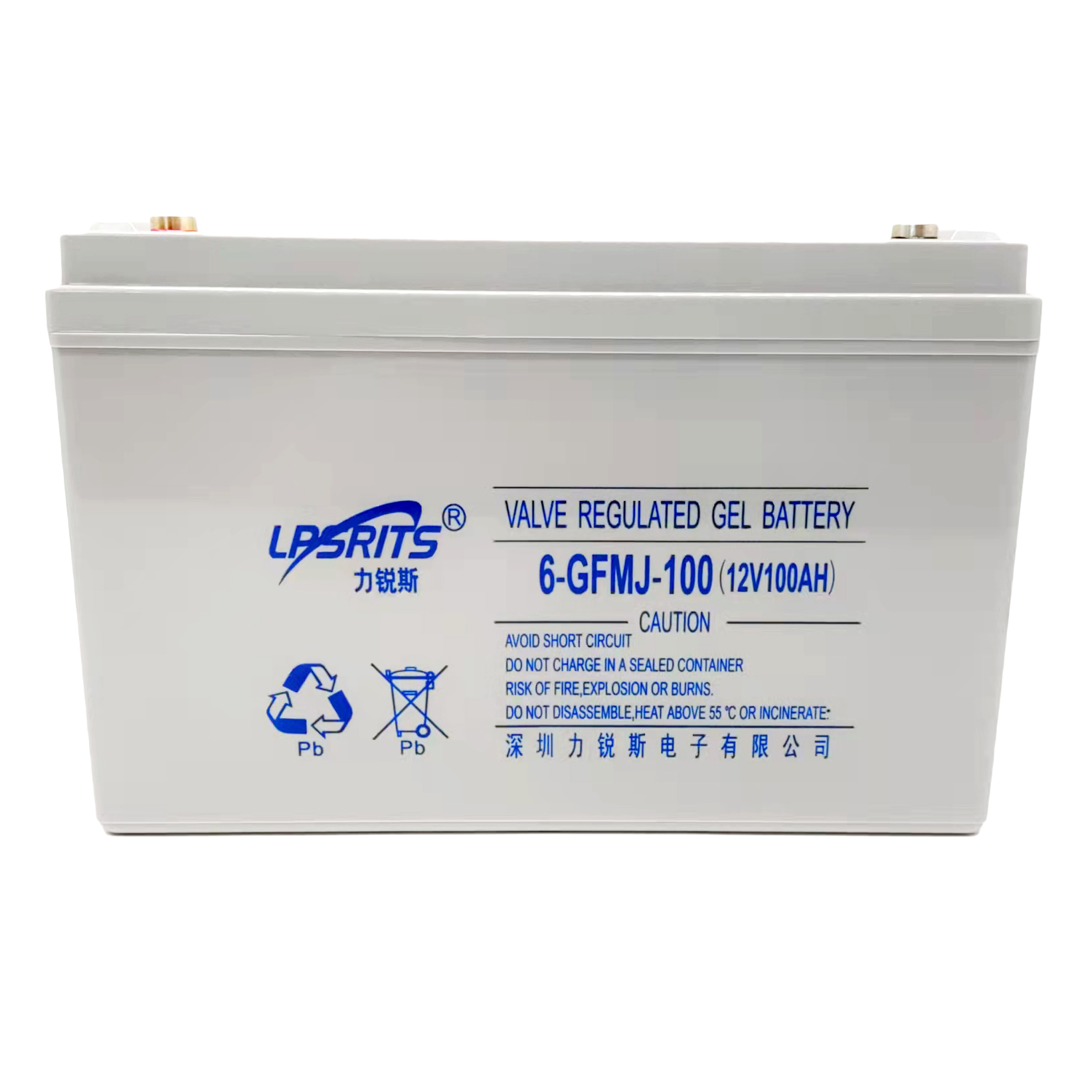 力锐斯6-GFMJ-100Ah 12V100Ah胶体蓄电池 侧面展示