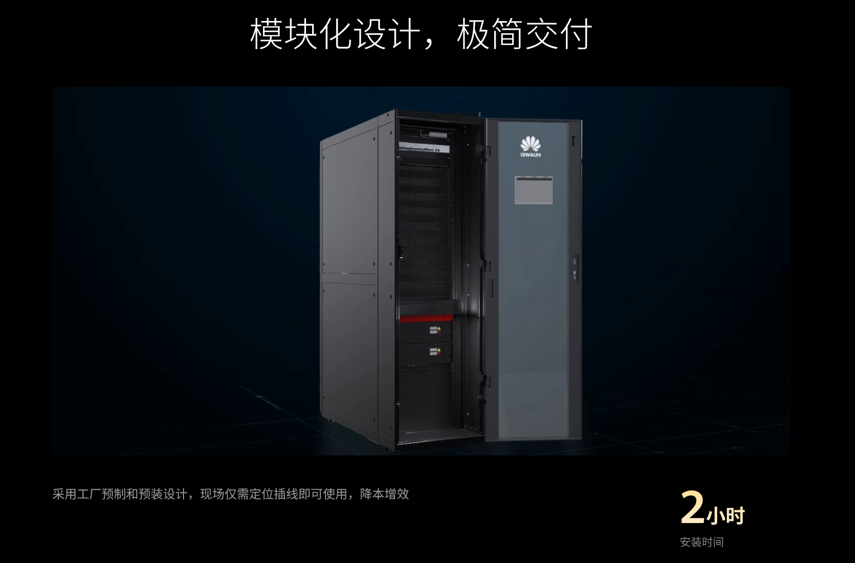 模块化部署 微模块机房 密闭冷热通道 侧面结构 - 华南腾飞